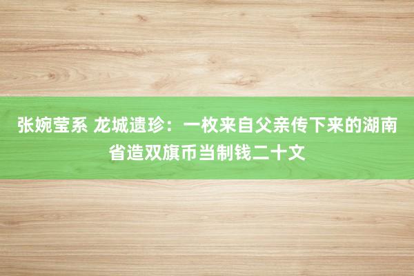 张婉莹系 龙城遗珍：一枚来自父亲传下来的湖南省造双旗币当制钱二十文