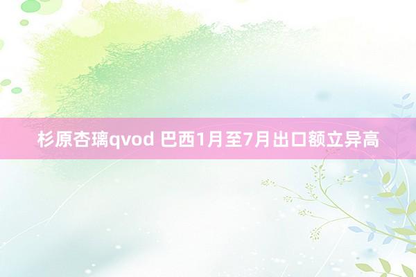 杉原杏璃qvod 巴西1月至7月出口额立异高