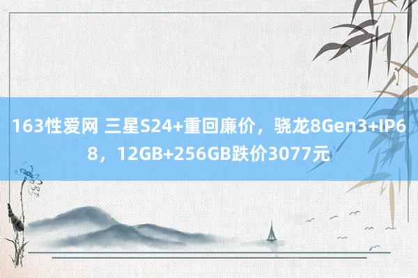 163性爱网 三星S24+重回廉价，骁龙8Gen3+IP68，12GB+256GB跌价3077元