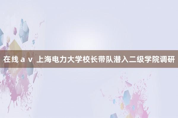 在线ａｖ 上海电力大学校长带队潜入二级学院调研